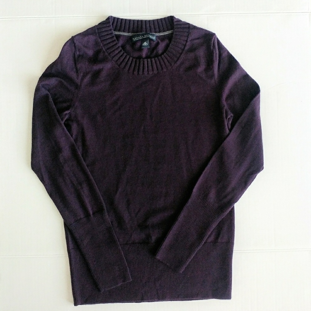 BR Merino Extra Fine Wool Eggplant Sweater